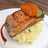 Grill salmon + mash potato + stir fry wortel zucchini