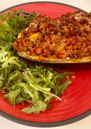 Une photo de Aubergine farcie