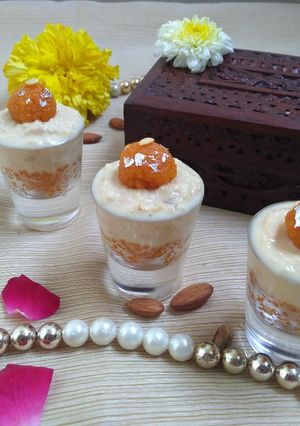 A picture of Motichoor Rabri Parfait.