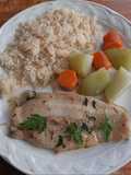 Filete de pescado al ajo y perejil