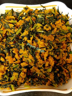 बेसन वाली मूली के पत्ते की सब्ज़ी (besan wali mooli ke patte ki sabzi recipe in HIndi) रेसिपी मुख्य फोटो