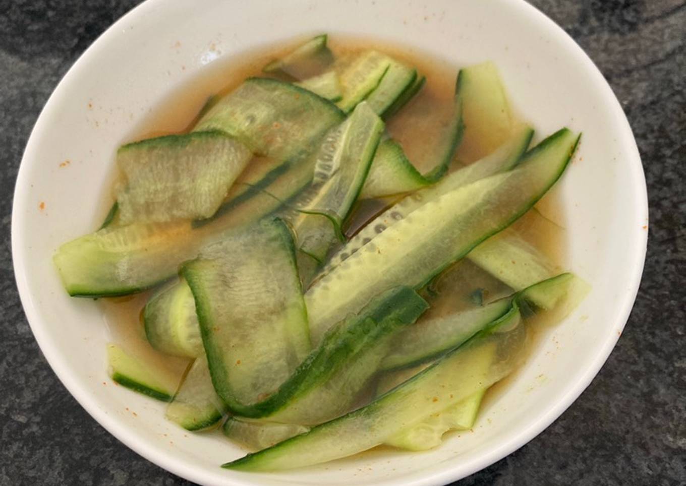 Ribbon pickled cucumbers