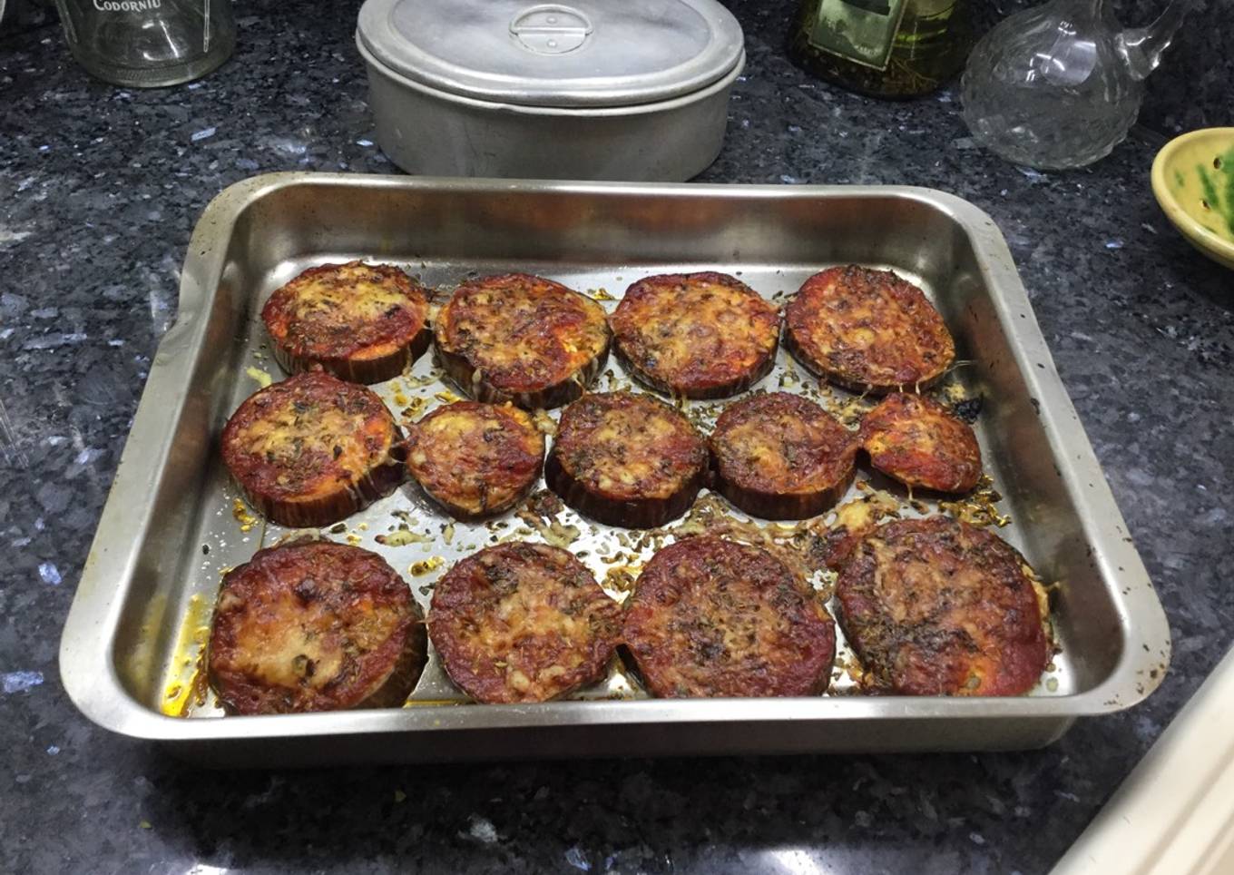 Mini pizzas de berenjena