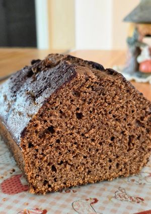 Una foto de Budín de cacao con harina integral y azúcar mascabo