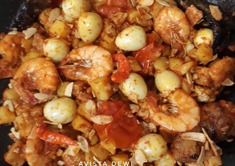 #57. Sambel Goreng Kentang Udang Telur Puyuh