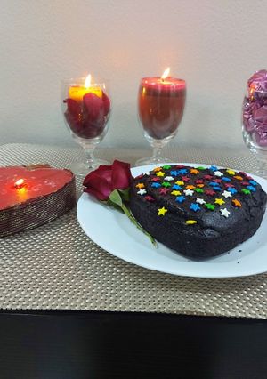 A picture of Eggless sponge Chocolate cake.