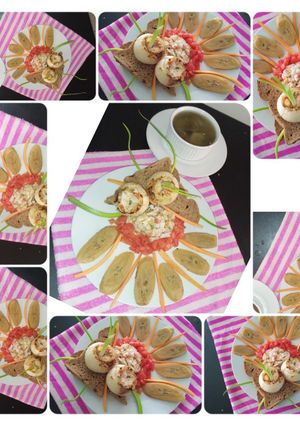 Una foto de Cebollas rellenas con tres 🐟 tahalí, carpeta, y palometa
