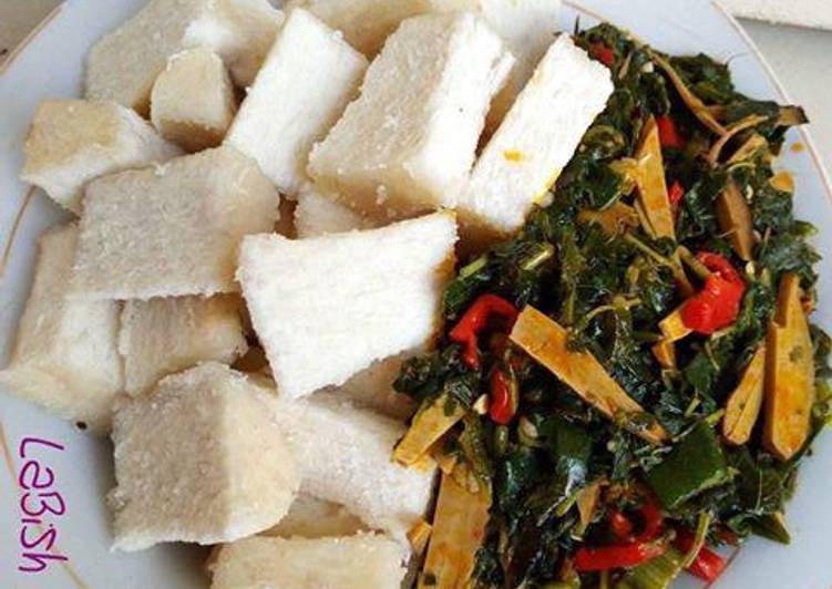 Steps to Prepare Speedy Boiled yam and vegetable ugba sauce