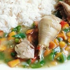 A picture of Chicken curry sauce.