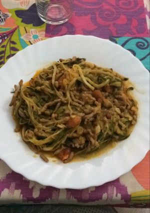 Una foto de Calabacetis con carne