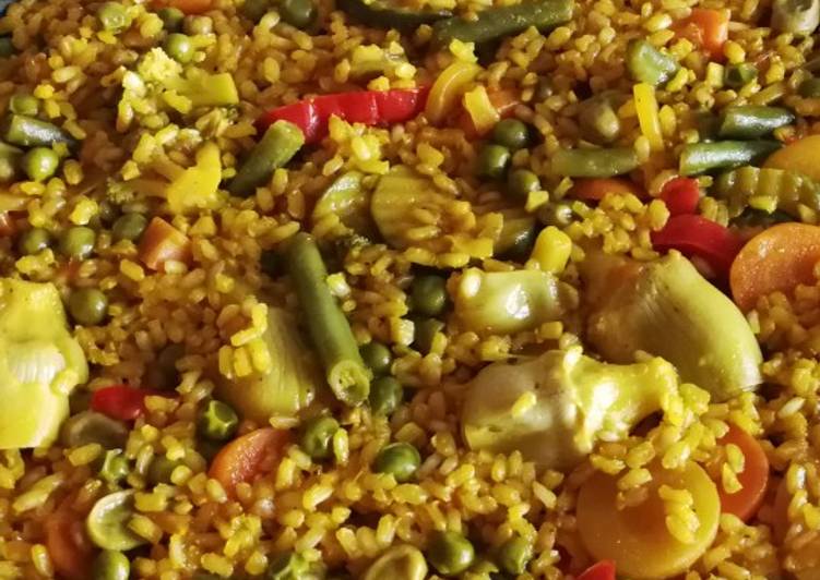 Paella Vegana Vegano Receta De Libelula Vegetariana Cookpad