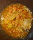 Guiso de arroz con pollo