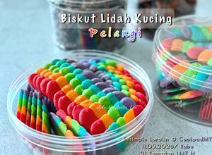 Gambar Biskut Lidah Kucing Pelangi