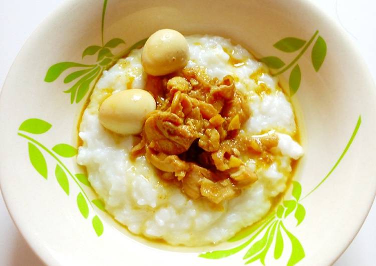 Resep Bubur Ayam Jahe with Telor Puyuh, Lezat