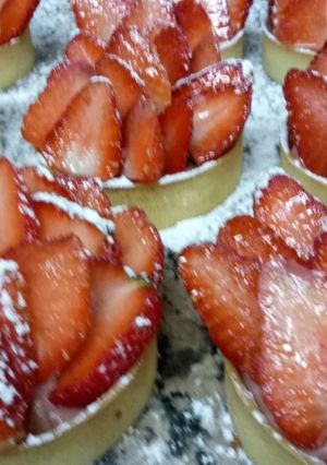Une photo de Tartelette au fromage et fraise