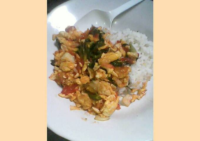 Bagaimana cara buat Telur orak arik+sayur simple  istimewa