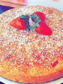 A picture of Strawberry shortcake coffee cake.
