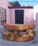 Sándwich súper completo de pollo y verduras saludable🥪