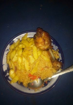 A picture of Jelouf rice with arish.