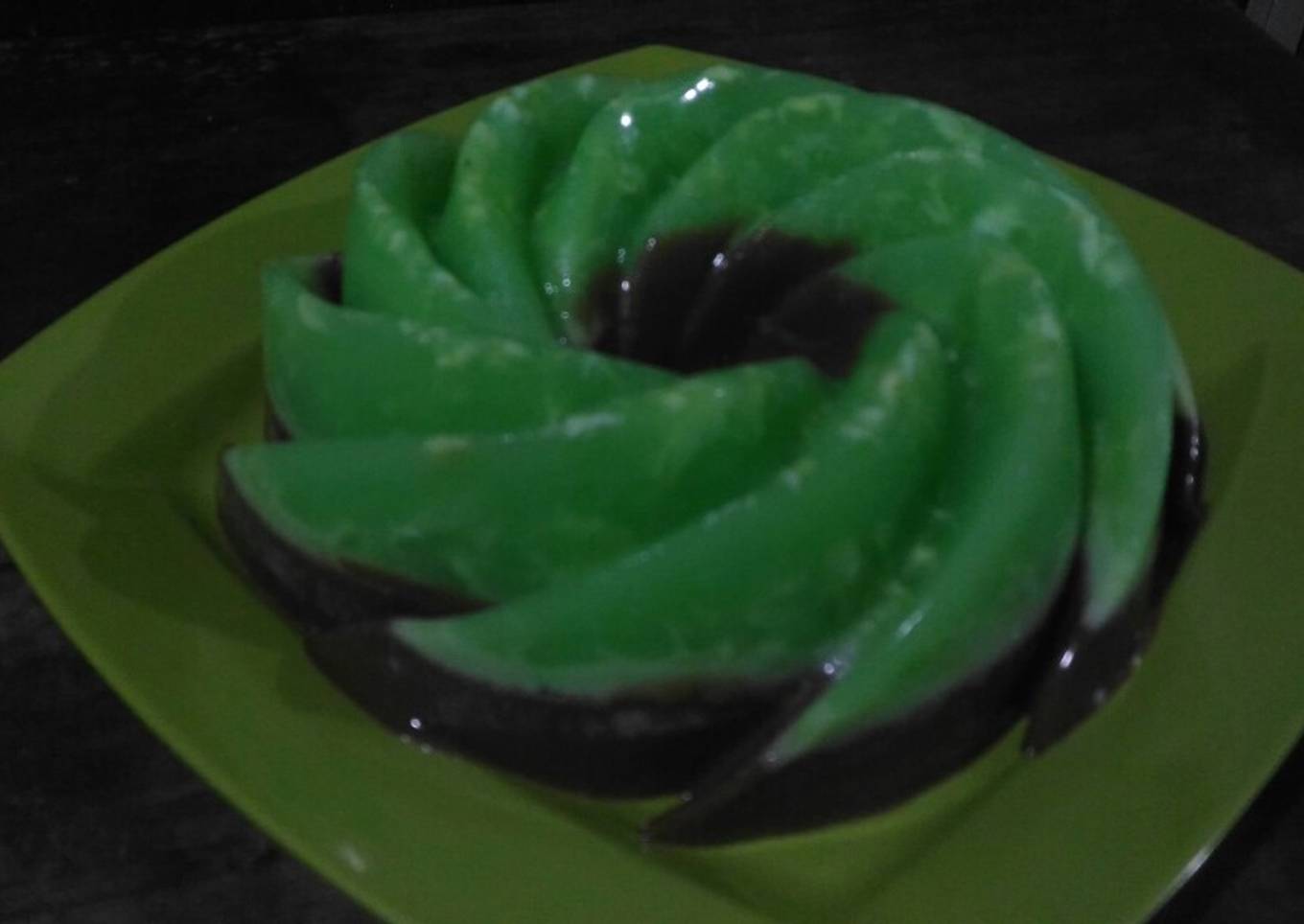 Puding lapis lumut n choco
