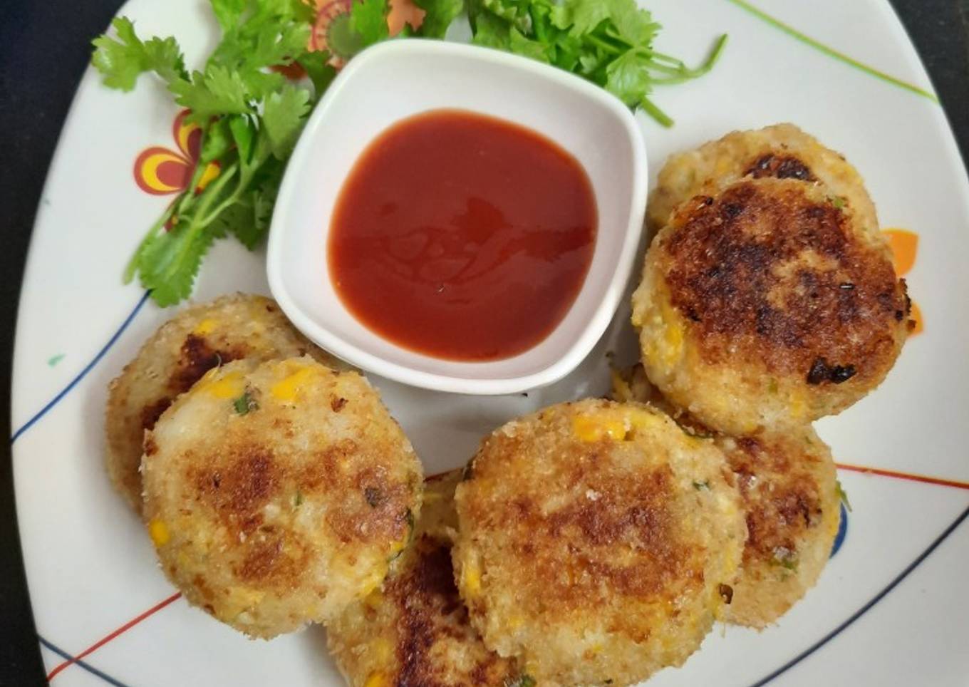 Corn raw banana tikki