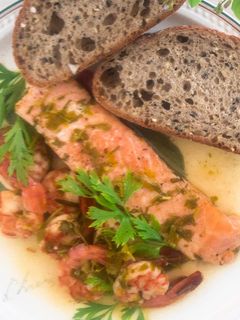 Feine Garnelen-Lachs-Pfanne Rezepthauptbild