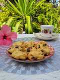 Galletitas de garbanzo y mijo con chocolate y pasas