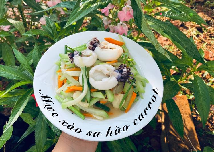 Mực xào su hào carrot