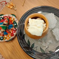 A picture of Krishna Janmashtami special -Makhan mishri Bhog for Laddu gopal.