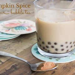 A picture of Pumpkin Spice Bubble Tea.
