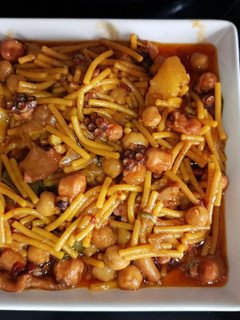 Una foto de Fideos de pulpo
