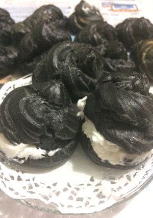 Foto resep Black Soes isi Vanilla Cream