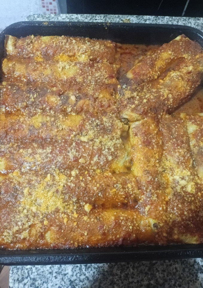 Una foto de Canelones de carne y verduras 😋