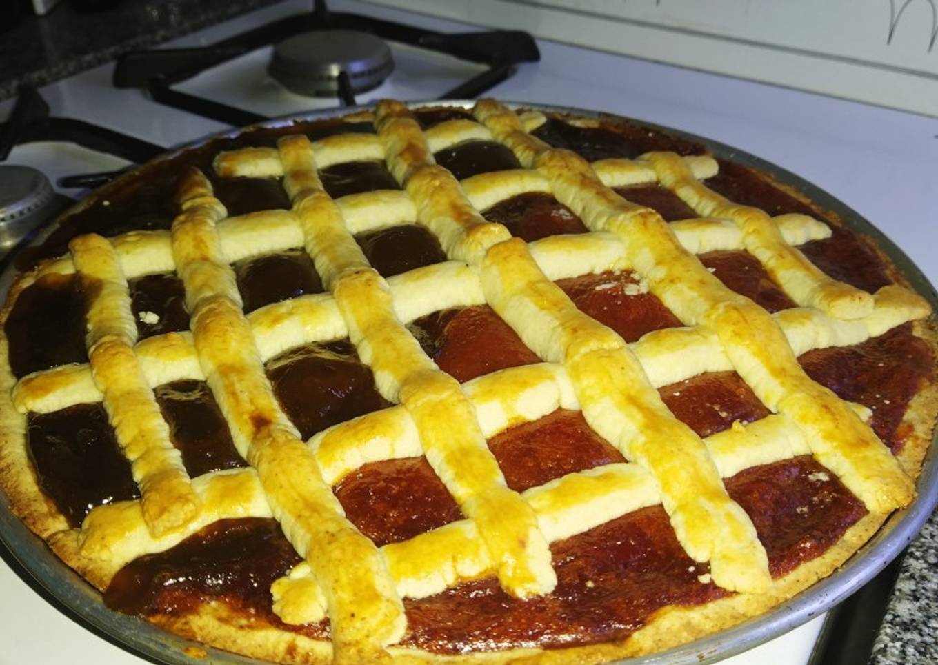 Pasta frola fácil de membrillo y batata con chocolate ♥️