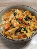 Arroz con calabaza, pollo y espinacas al curry