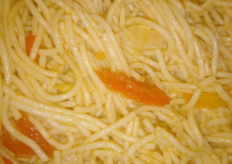 Red peppered spaghettini