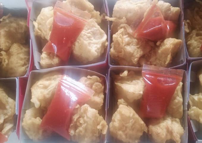 Tahu mercon crispy isi sayur + suir ayam