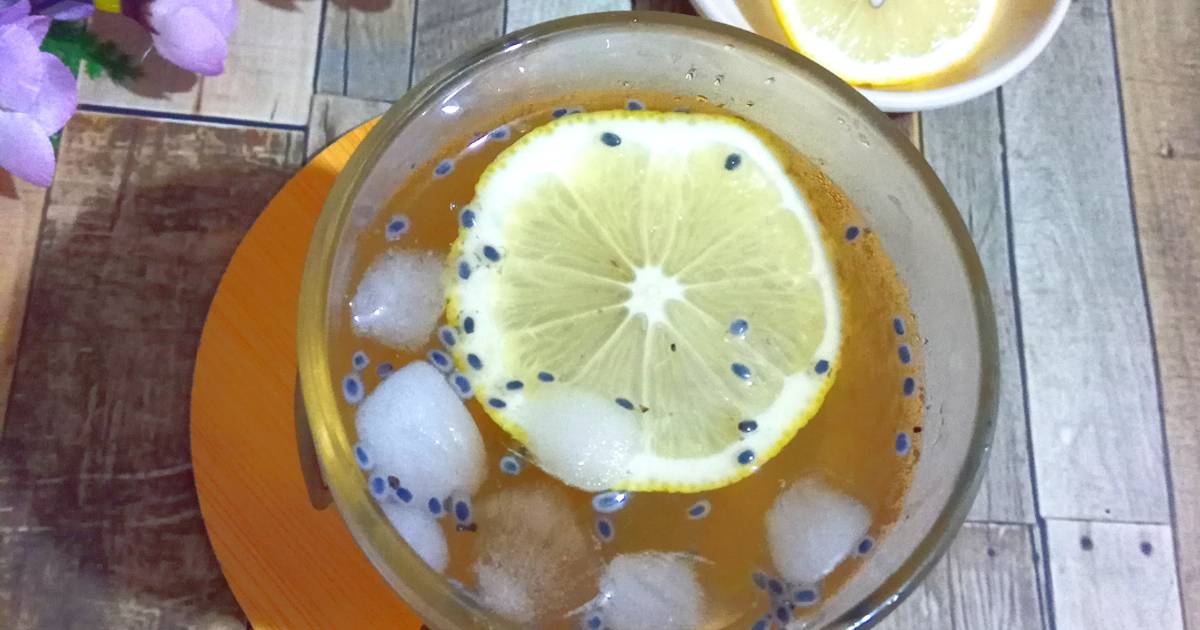 Resep Es Teh Lemon Selasih Oleh Vay Kitchen Cookpad