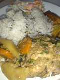 Pollo guisado en coco