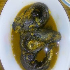 A picture of Dried fish pepper soup.