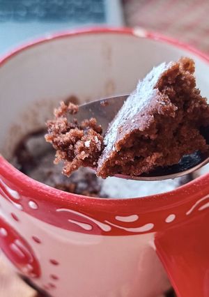 Una foto de Bizcocho de chocolate a la taza en microondas