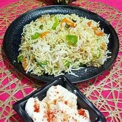 A picture of Mung Sprouts, Capsicum Pulao.
