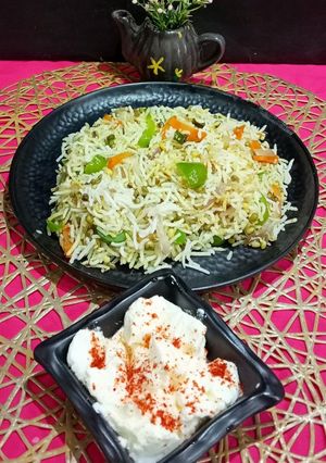 A picture of Mung Sprouts, Capsicum Pulao.