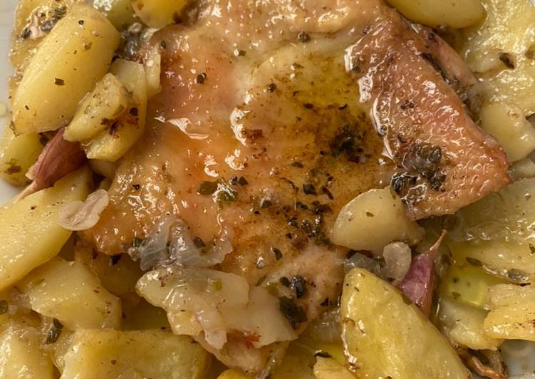 Muslo de pollo deshuesado al horno