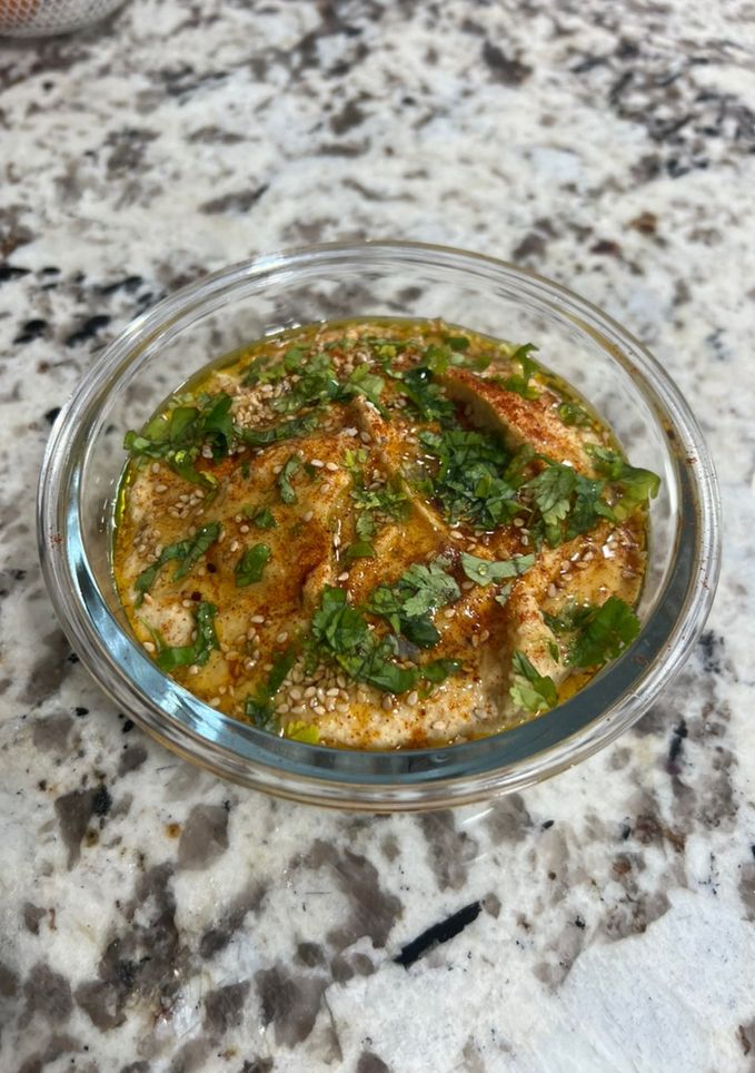 Una foto de Hummus de garbanzos