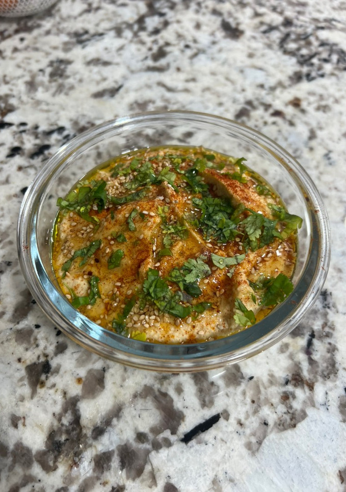 Una foto de Hummus de garbanzos