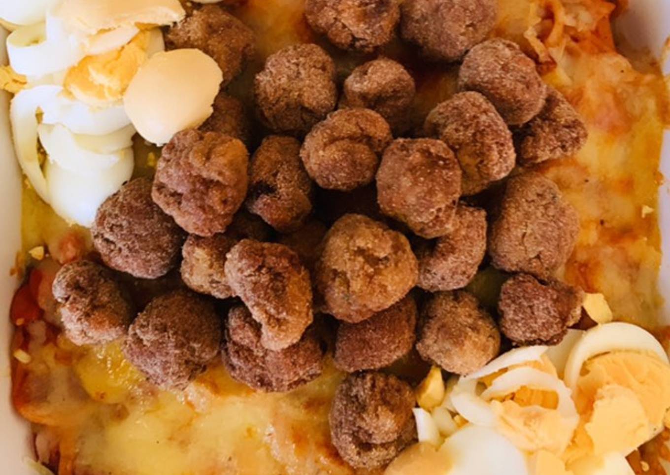 Tallarines con mini albóndigas a mi estilo
