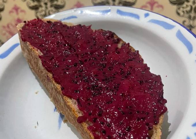 Resep Homemade Selai buah Naga simple, sehat, no ribet Anti Gagal