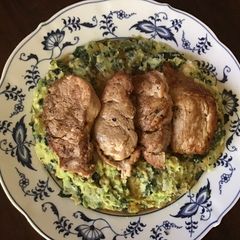 California Farm Watercress Mashed Potatoes A picture of California Farm Watercress Mashed Potatoes.