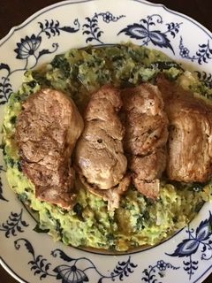 A picture of California Farm Watercress Mashed Potatoes.